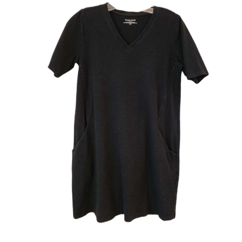 💜 Eileen Fisher Casual Pocket Dress Summer Vneck
